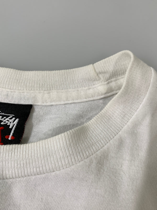 【中古品】【メンズ】 STUSSY ステューシー BLACK SHEEP PRINT TEE ブラック シープ プリント 半袖 Tシャツ メンズ トップス 142-260720-em-56-min サイズ：M カラー：ホワイト 万代Net店