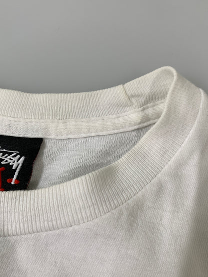 【中古品】【メンズ】 STUSSY ステューシー BLACK SHEEP PRINT TEE ブラック シープ プリント 半袖 Tシャツ メンズ トップス 142-260720-em-56-min サイズ：M カラー：ホワイト 万代Net店