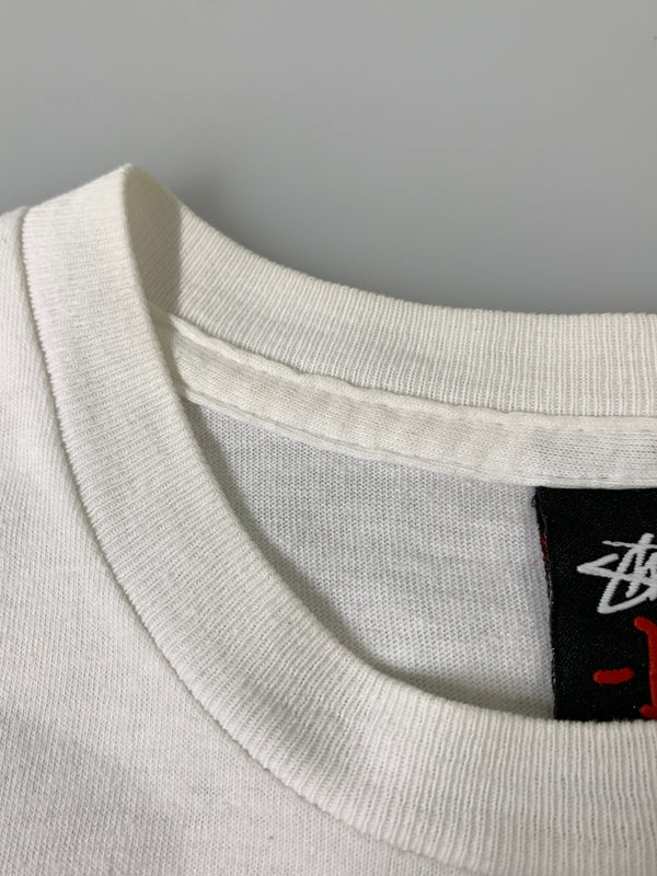 【中古品】【メンズ】 STUSSY ステューシー BLACK SHEEP PRINT TEE ブラック シープ プリント 半袖 Tシャツ メンズ トップス 142-260720-em-56-min サイズ：M カラー：ホワイト 万代Net店
