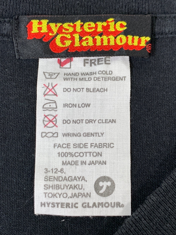 【中古品】【メンズ】 HYSTERIC GLAMOUR ヒステリックグラマー マスタング PRINT TEE 半袖 プリント Tシャツ メンズ トップス 140-260720-em-68-min サイズ：F カラー：ブラック 万代Net店