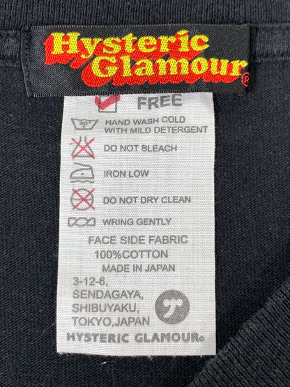 【中古品】【メンズ】 HYSTERIC GLAMOUR ヒステリックグラマー マスタング PRINT TEE 半袖 プリント Tシャツ メンズ トップス 140-260720-em-68-min サイズ：F カラー：ブラック 万代Net店