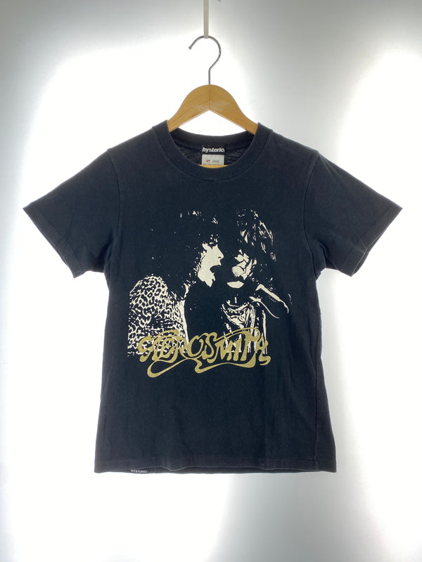 【中古品】【メンズ】 HYSTERIC GLAMOUR ヒステリックグラマー AEROSMITH PRINT TEE 半袖Tシャツ ショートスリーブ 140-260718-AS-54-min サイズ：FREE カラー：ブラック 万代Net店