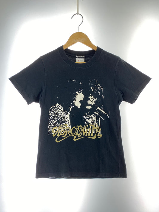 【中古品】【メンズ】 HYSTERIC GLAMOUR ヒステリックグラマー AEROSMITH PRINT TEE 半袖Tシャツ ショートスリーブ 140-260718-AS-54-min サイズ：FREE カラー：ブラック 万代Net店