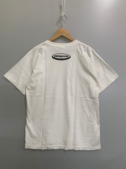 【中古品】【メンズ】 PATAGONIA パタゴニア BENEFICIAL OVAL LOGO TEE 90'S ベネフィシャル オーバルロゴ 半袖Tシャツ 90年代 メンズ トップス ヴィンテージ 144-260720-em-91-min サイズ：M カラー：ホワイト 万代Net店