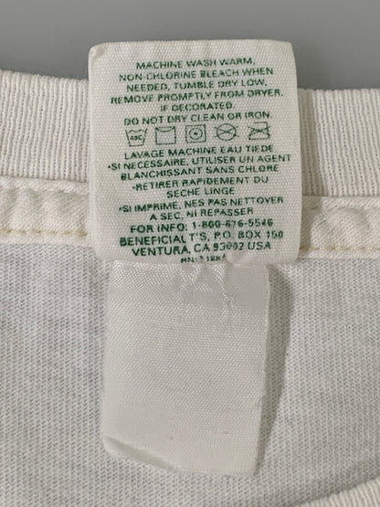 【中古品】【メンズ】 PATAGONIA パタゴニア BENEFICIAL OVAL LOGO TEE 90'S ベネフィシャル オーバルロゴ 半袖Tシャツ 90年代 メンズ トップス ヴィンテージ 144-260720-em-91-min サイズ：M カラー：ホワイト 万代Net店