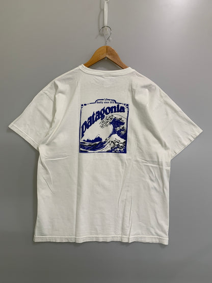 【現状渡し品】【メンズ】 PATAGONIA パタゴニア BENEFICIAL 北斎 PRINT TEE 90'S ベネフィシャル プリント Tシャツ メンズ トップス 90年代 ヴィンテージ 144-260717-em-15-min サイズ：Ｌ カラー：ホワイト 万代Net店