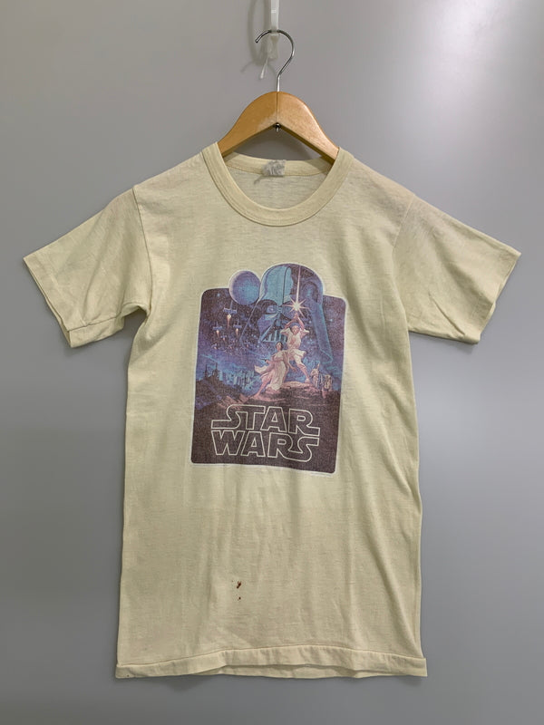 【現状渡し品】【メンズ】 USED ユーズド STAR WARS PRINT TEE 70-80'S スターウォーズ プリント 半袖Tシャツ メンズ 70年代 80年代 ヴィンテージ 146-260717-em-08-min カラー：ライトレモン 万代Net店