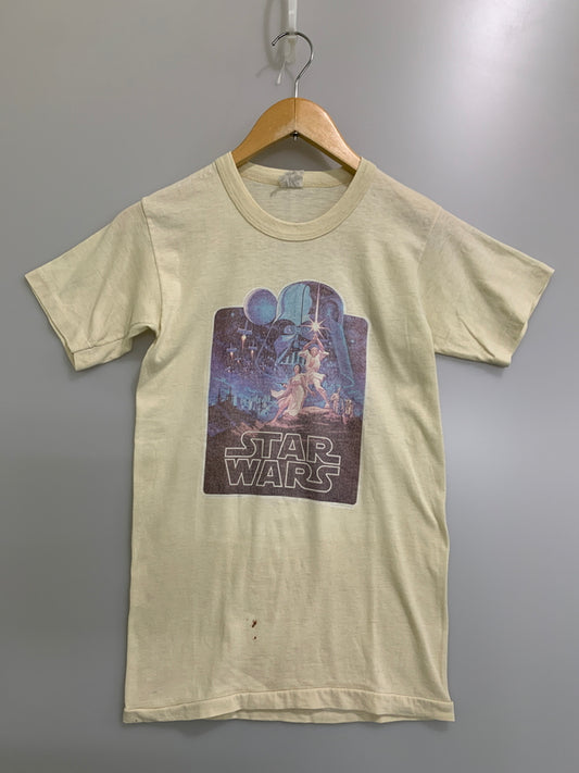 【現状渡し品】【メンズ】 USED ユーズド STAR WARS PRINT TEE 70-80'S スターウォーズ プリント 半袖Tシャツ メンズ 70年代 80年代 ヴィンテージ 146-260717-em-08-min カラー：ライトレモン 万代Net店