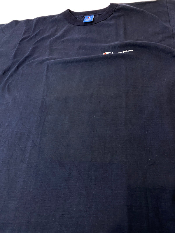 【中古品】【メンズ】 CHAMPION チャンピオン 90'S LOGO TEE 90年代 半袖 ロゴ Tシャツ メンズ トップス 90年代 ヴィンテージ 146-260717-em-34-min サイズ：XL カラー：ネイビー 万代Net店