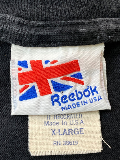 【中古品】【メンズ】 REEBOK リーボック 80'S LOGO TEE 80年代 半袖 ロゴ Tシャツ メンズ トップス ヴィンテージ 146-260717-em-35-min サイズ：XL カラー：ブラック 万代Net店