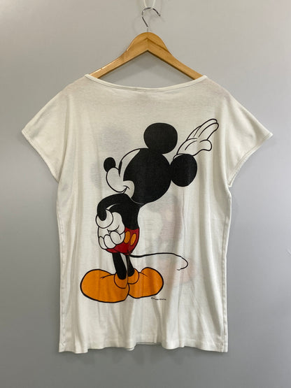 【現状渡し品】【メンズ】 DISNEY ディズニー 80'S MICKEY MOUSE 両面 TEE 80年代 ミッキーマウス 両面 ティー 半袖 ショートスリーブ Tシャツ 146-260724-hu-20-min サイズ：L カラー：ホワイト 万代Net店