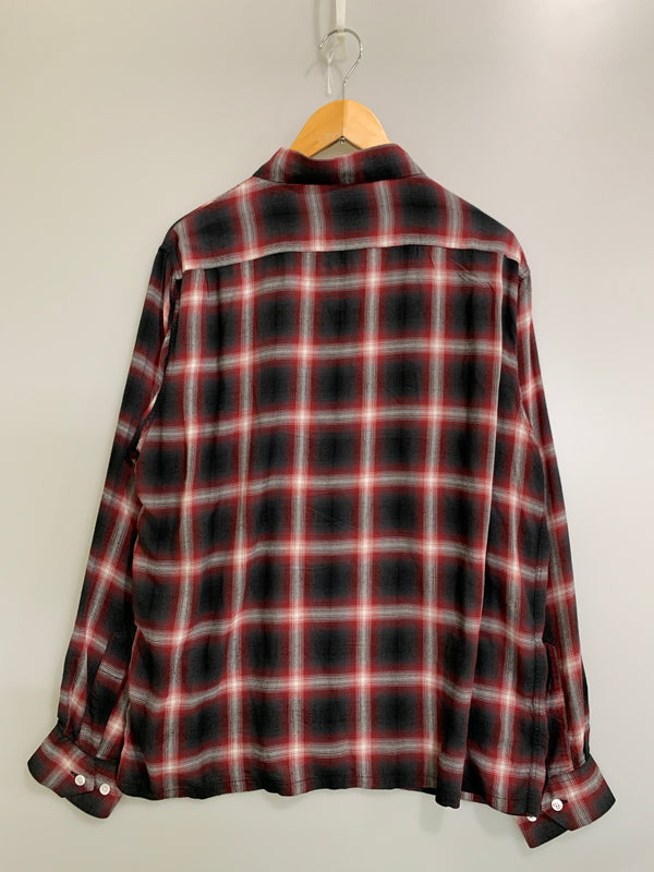 【中古品】【メンズ】 SUGAR CANE シュガーケーン RAYON OMBRE CHECK OPEN SHIRT SC29120 レーヨン オンブレーチェック オープンシャツ メンズ 長袖 シャツ 145-260717-em-09-min サイズ：Ｌ カラー：ブラック/レッド/グレー 万代Net店