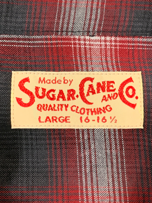 【中古品】【メンズ】 SUGAR CANE シュガーケーン RAYON OMBRE CHECK OPEN SHIRT SC29120 レーヨン オンブレーチェック オープンシャツ メンズ 長袖 シャツ 145-260717-em-09-min サイズ：Ｌ カラー：ブラック/レッド/グレー 万代Net店