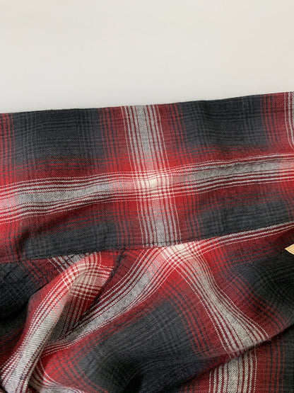【中古品】【メンズ】 SUGAR CANE シュガーケーン RAYON OMBRE CHECK OPEN SHIRT SC29120 レーヨン オンブレーチェック オープンシャツ メンズ 長袖 シャツ 145-260717-em-09-min サイズ：Ｌ カラー：ブラック/レッド/グレー 万代Net店