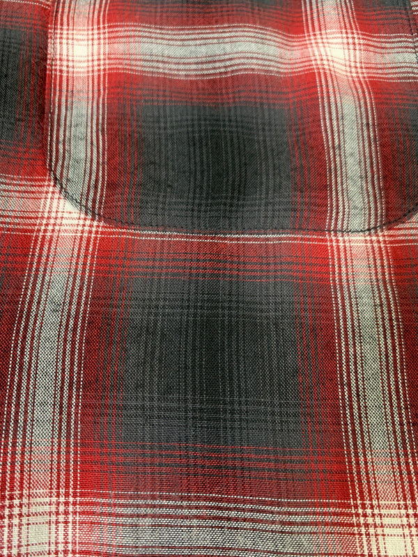 【中古品】【メンズ】 SUGAR CANE シュガーケーン RAYON OMBRE CHECK OPEN SHIRT SC29120 レーヨン オンブレーチェック オープンシャツ メンズ 長袖 シャツ 145-260717-em-09-min サイズ：Ｌ カラー：ブラック/レッド/グレー 万代Net店