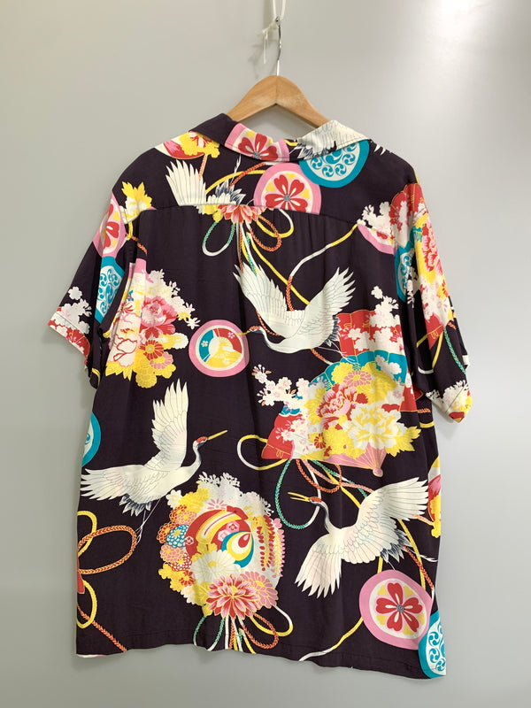 【中古品】【メンズ】 SUN SURF RAYON S/S SPECIAL EDITION JAPANESE BAZAAR THE CRY OF CRANE SS38679 レーヨン 半袖 鶴 アロハシャツ 145-260717-em-10-min サイズ：M カラー：マルチカラー 万代Net店