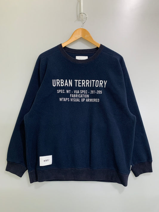 【中古品】【メンズ】 WTAPS ダブルタップス CRUCIBLE CREW NECK FLEECE 202ATDT-CSM33 クルーシブル クルーネック フリース 長袖 スウェット メンズ トップス 142-260717-em-01-min サイズ：2 カラー：ネイビー 万代Net店