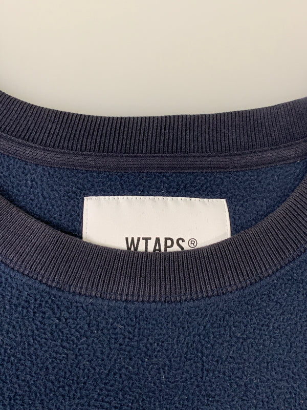 【中古品】【メンズ】 WTAPS ダブルタップス CRUCIBLE CREW NECK FLEECE 202ATDT-CSM33 クルーシブル クルーネック フリース 長袖 スウェット メンズ トップス 142-260717-em-01-min サイズ：2 カラー：ネイビー 万代Net店