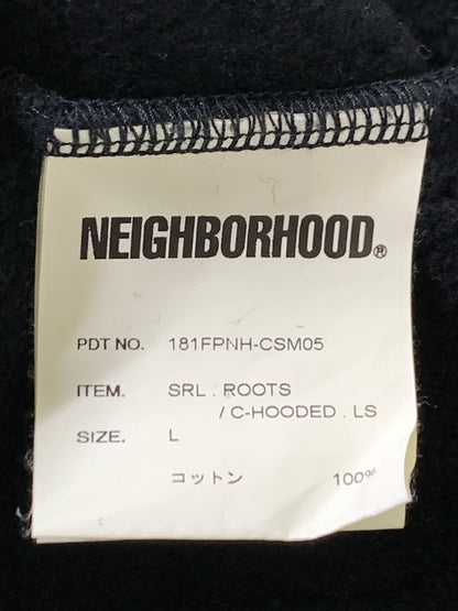【中古品】【メンズ】 NEIGHBORHOOD ネイバーフッド 181FPNH-CSM05 SRL.ROOTS C-HOODED.LS プルオーバーパーカー 142-260718-AS-31-min サイズ：L カラー：ブラック 万代Net店