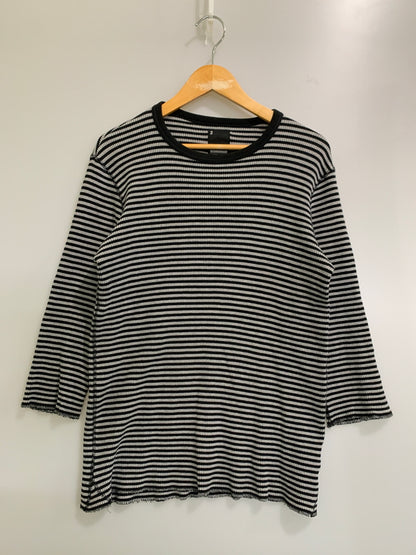 【中古品】【メンズ】 NEIGHBORHOOD ネイバーフッド BORDER WAFFLE T ボーダー ワッフル 長袖 Tシャツ メンズ トップス 142-260717-em-22-min サイズ：2 カラー：ブラック/グレー 万代Net店
