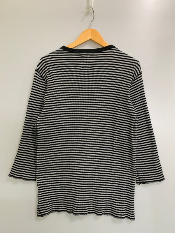 【中古品】【メンズ】 NEIGHBORHOOD ネイバーフッド BORDER WAFFLE T ボーダー ワッフル 長袖 Tシャツ メンズ トップス 142-260717-em-22-min サイズ：2 カラー：ブラック/グレー 万代Net店