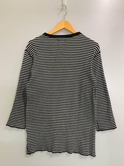 【中古品】【メンズ】 NEIGHBORHOOD ネイバーフッド BORDER WAFFLE T ボーダー ワッフル 長袖 Tシャツ メンズ トップス 142-260717-em-22-min サイズ：2 カラー：ブラック/グレー 万代Net店