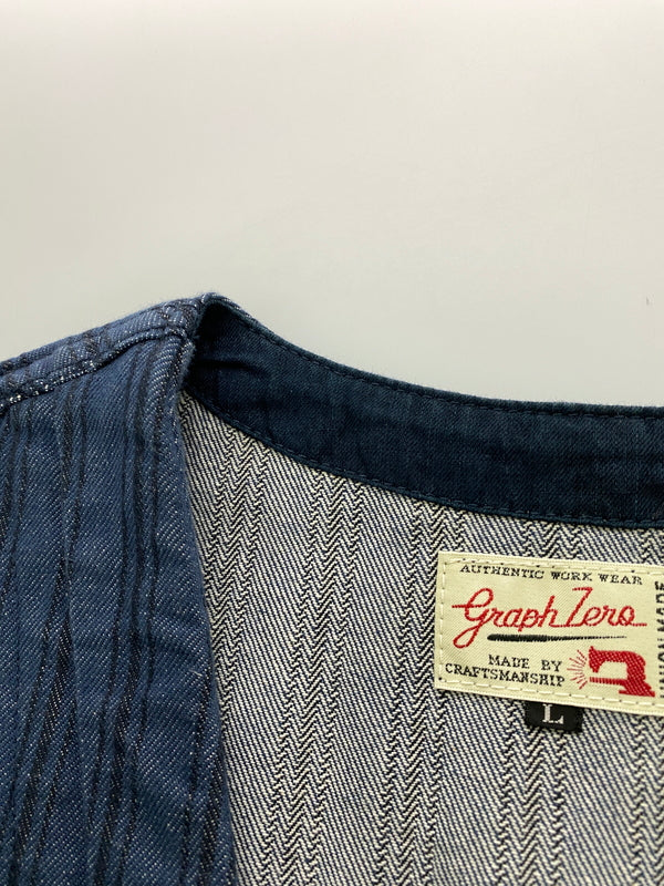 【中古品】【メンズ】 GRAPHZERO グラフゼロ DENIM VEST デニムベスト トップス 145-260715-yn-32-min サイズ：L カラー：インディゴ 万代Net店