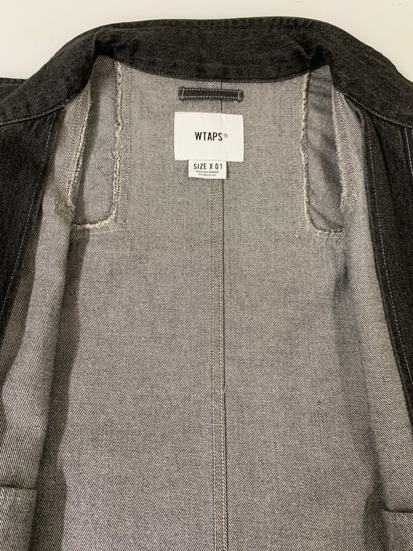 【中古品】【メンズ】 WTAPS ダブルタップス THOMPSON COTTON DENIM JACKET 211WVDT-JKM02 トンプソン コットンデニムジャケット メンズ アウター 142-260717-em-03-min サイズ：1 カラー：インディゴブラック 万代Net店