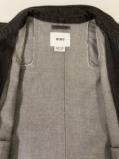 【中古品】【メンズ】 WTAPS ダブルタップス THOMPSON COTTON DENIM JACKET 211WVDT-JKM02 トンプソン コットンデニムジャケット メンズ アウター 142-260717-em-03-min サイズ：1 カラー：インディゴブラック 万代Net店