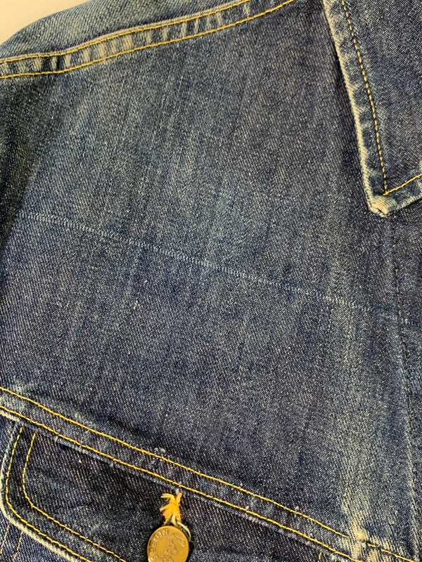 【中古品】【メンズ】 LEE リー 101-J DENIM JACKET 70'S デニム ジャケット メンズ Gジャン アウター 70年代 ヴィンテージ 146-260717-em-04-min サイズ：46 カラー：インディゴブルー 万代Net店