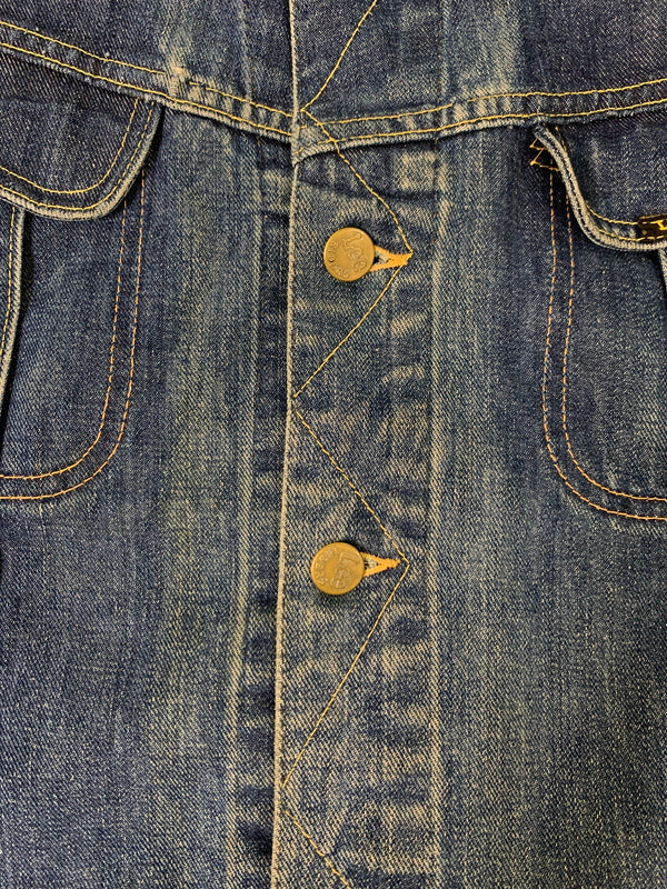 【中古品】【メンズ】 LEE リー 101-J DENIM JACKET 70'S デニム ジャケット メンズ Gジャン アウター 70年代 ヴィンテージ 146-260717-em-04-min サイズ：46 カラー：インディゴブルー 万代Net店