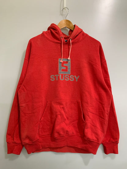 【現状渡し品】【メンズ】 STUSSY ステューシー ズッカロゴ フーディー 90'S 90年代 メンズ トップス パーカー 142-260717-em-02-min サイズ：Ｌ カラー：レッド 万代Net店