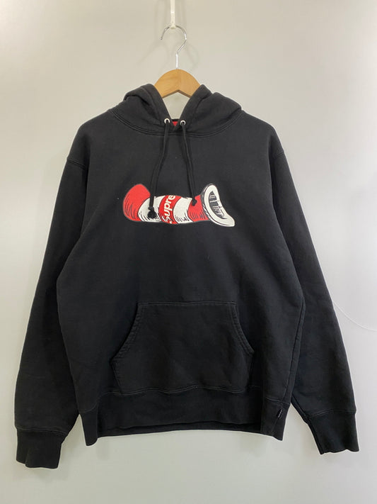 【中古品】【メンズ】 SUPREME シュプリーム CAT IN THE HAT HOODED SWEATSHIRT 18AW キャット イン ザ ハット フーデッド スウェットシャツ メンズ パーカー 149-260717-em-29-min サイズ：M カラー：ブラック 万代Net店