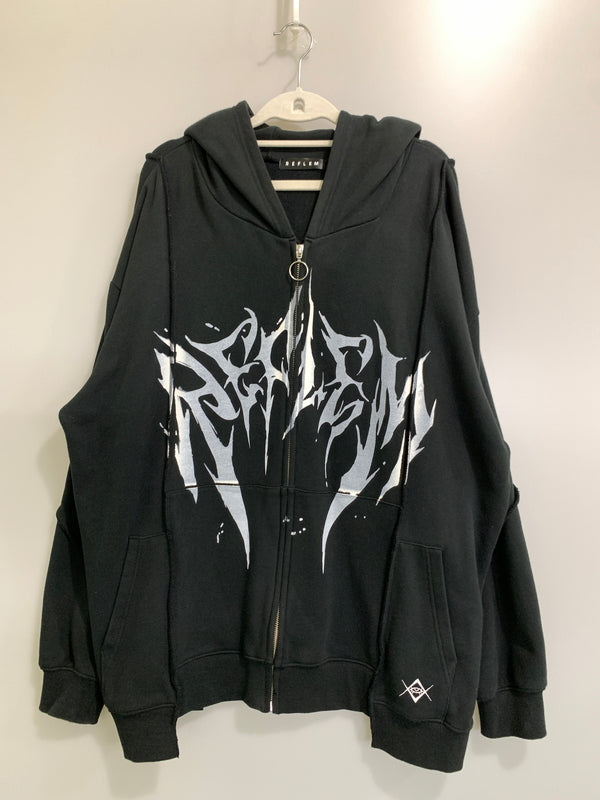 【中古品】【レディース】 REFLEM レフレム ツノ付きピグメント LS ZIP PARKA ロングスリーブ ジップ パーカー RF23-E17 フーディ 170-260922-hu-61-min サイズ：Free カラー：ブラック 万代Net店