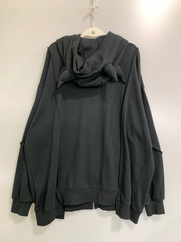 【中古品】【レディース】 REFLEM レフレム ツノ付きピグメント LS ZIP PARKA ロングスリーブ ジップ パーカー RF23-E17 フーディ 170-260922-hu-61-min サイズ：Free カラー：ブラック 万代Net店