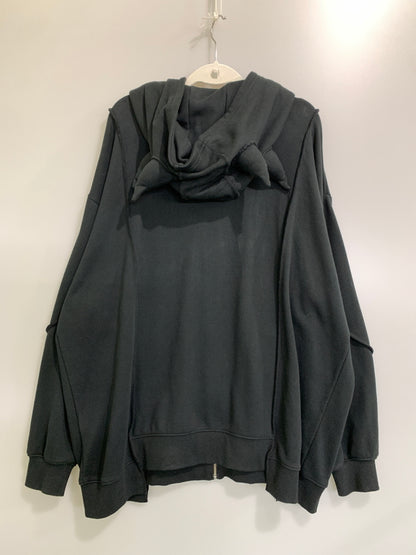 【中古品】【レディース】 REFLEM レフレム ツノ付きピグメント LS ZIP PARKA ロングスリーブ ジップ パーカー RF23-E17 フーディ 170-260922-hu-61-min サイズ：Free カラー：ブラック 万代Net店
