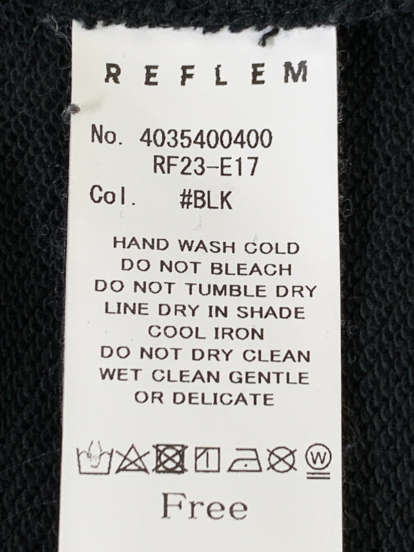 【中古品】【レディース】 REFLEM レフレム ツノ付きピグメント LS ZIP PARKA ロングスリーブ ジップ パーカー RF23-E17 フーディ 170-260922-hu-61-min サイズ：Free カラー：ブラック 万代Net店