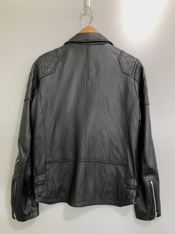 【中古品】【メンズ】 JACK ROSE ジャックローズ ダブルライダースジャケット 290706J メンズ アウター レザージャケット 羊革 ラムレザー 147-260731-em-70-min サイズ：3 カラー：ブラック 万代Net店