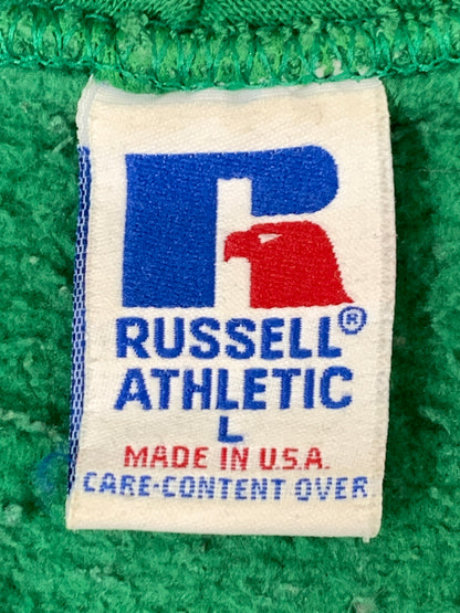 【中古品】【メンズ】 RUSSELL ラッセル 90'S SOLID HOODIE プルオーバーパーカー ヴィンテージ 146-260729-AS-3-min サイズ：L カラー：グリーン 万代Net店