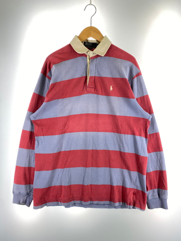 【中古品】【メンズ】 POLO RALPH LAUREN ポロ ラルフローレン ラガーシャツ USA製 トップス 146-260727-jt-22-min サイズ：M カラー：グレー/レッド 万代Net店