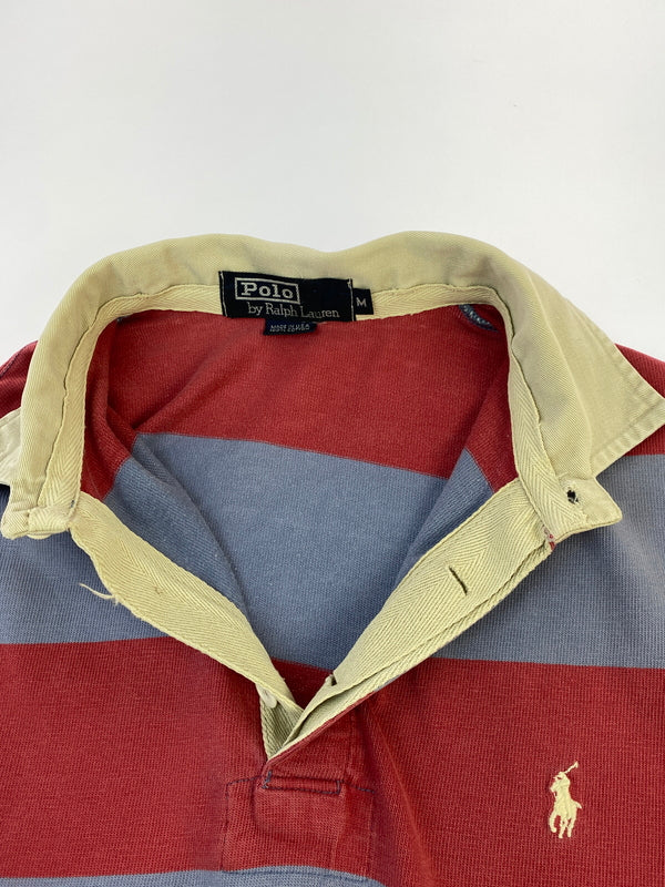 【中古品】【メンズ】 POLO RALPH LAUREN ポロ ラルフローレン ラガーシャツ USA製 トップス 146-260727-jt-22-min サイズ：M カラー：グレー/レッド 万代Net店