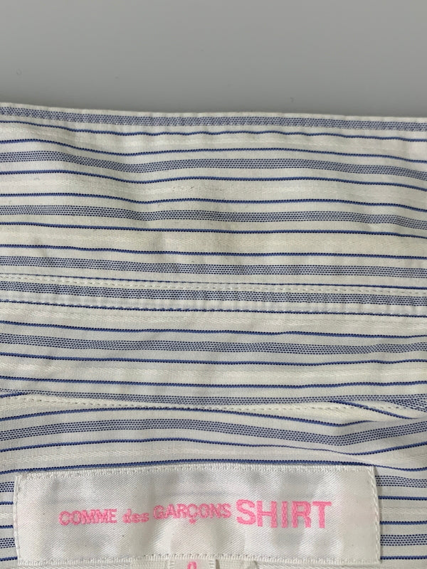 【中古品】【メンズ】 COMME DES GARCONS SHIRT コムデギャルソンシャツ ストライプシャツ ロングスリーブ 140-260718-AS-3-min サイズ：S カラー：ブルー/ホワイト 万代Net店