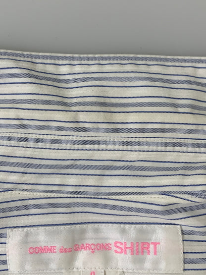 【中古品】【メンズ】 COMME DES GARCONS SHIRT コムデギャルソンシャツ ストライプシャツ ロングスリーブ 140-260718-AS-3-min サイズ：S カラー：ブルー/ホワイト 万代Net店