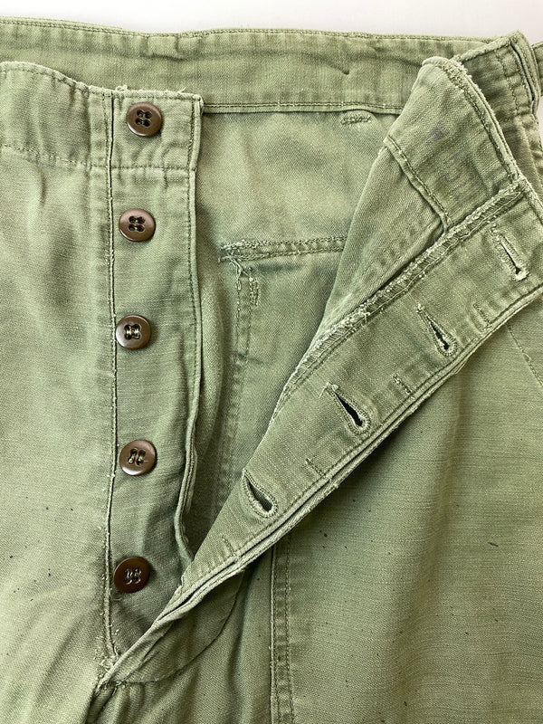 【現状渡し品】【メンズ】 U.S.ARMY ユーエスアーミー OG-107 UTILITY PANTS 推定50-60'S ユーティリティ パンツ メンズ ボトムス 50年代 60年代 ヴィンテージ ミリタリー 157-260717-em-27-min カラー：オリーブグリーン 万代Net店