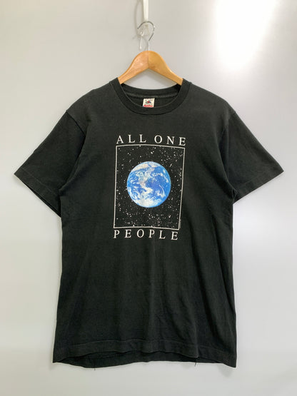 【中古品】【メンズ】 FRUIT OF THE LOOM フルーツオブザルーム 90S ALL ONE PEOPLE TEE 90年代 オール ワン ピープル 半袖 プリント Tシャツ メンズ トップス 146-260820-em-07-min サイズ：M カラー：ブラック 万代Net店