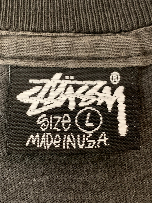 【現状渡し品】【メンズ】 OLD STUSSY オールドステューシー 80-90S 黒タグ LOGO TEE 半袖Tシャツ ショートスリーブ ヴィンテージ 142-260719-AS-52-min サイズ：L カラー：ブラック(色あせ) 万代Net店