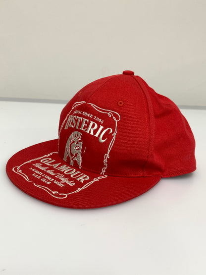 【中古品】【メンズ】 HYSTERIC GLAMOUR ヒステリックグラマー CAP キャップ 帽子 刺繍 185-260723-em-21-min サイズ：FREE カラー：レッド 万代Net店
