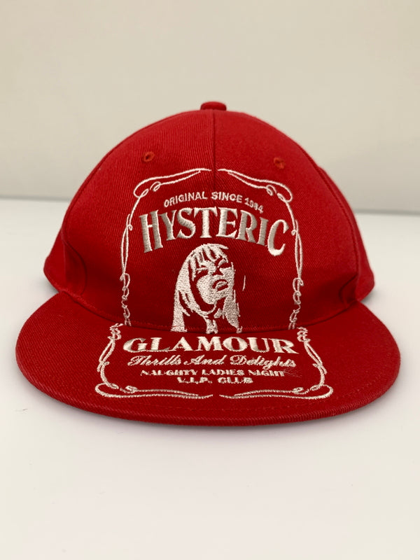 【中古品】【メンズ】 HYSTERIC GLAMOUR ヒステリックグラマー CAP キャップ 帽子 刺繍 185-260723-em-21-min サイズ：FREE カラー：レッド 万代Net店