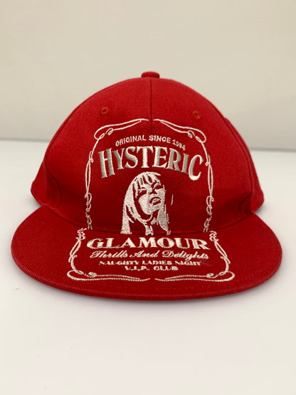 【中古品】【メンズ】 HYSTERIC GLAMOUR ヒステリックグラマー CAP キャップ 帽子 刺繍 185-260723-em-21-min サイズ：FREE カラー：レッド 万代Net店