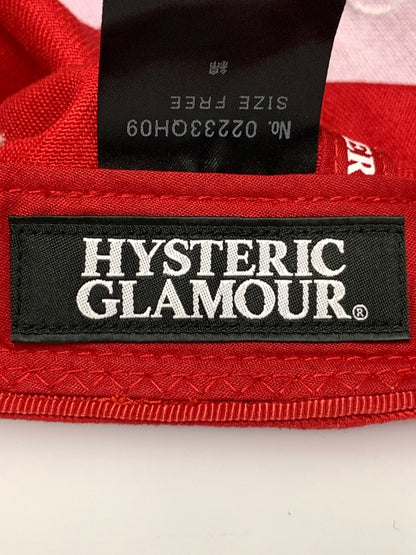【中古品】【メンズ】 HYSTERIC GLAMOUR ヒステリックグラマー CAP キャップ 帽子 刺繍 185-260723-em-21-min サイズ：FREE カラー：レッド 万代Net店